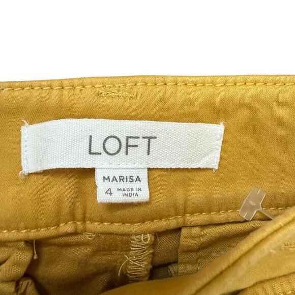 Ann Taylor LOFT Marisa Trouser Pants Butter Yellow Size 4 Tailored Career Work - Picture 2 of 11